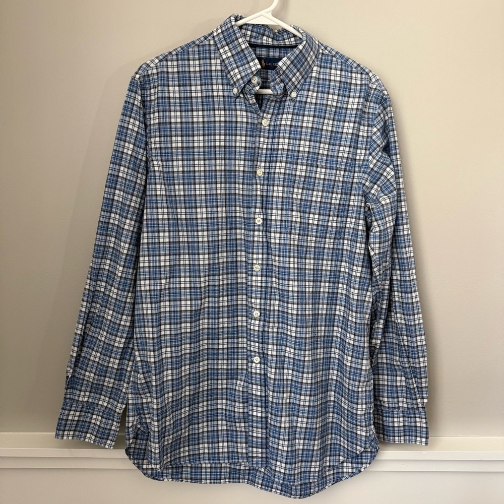 Ralph Lauren‎ Button Down Shirt Cotton Plaid Preppy Smart Casual Size M